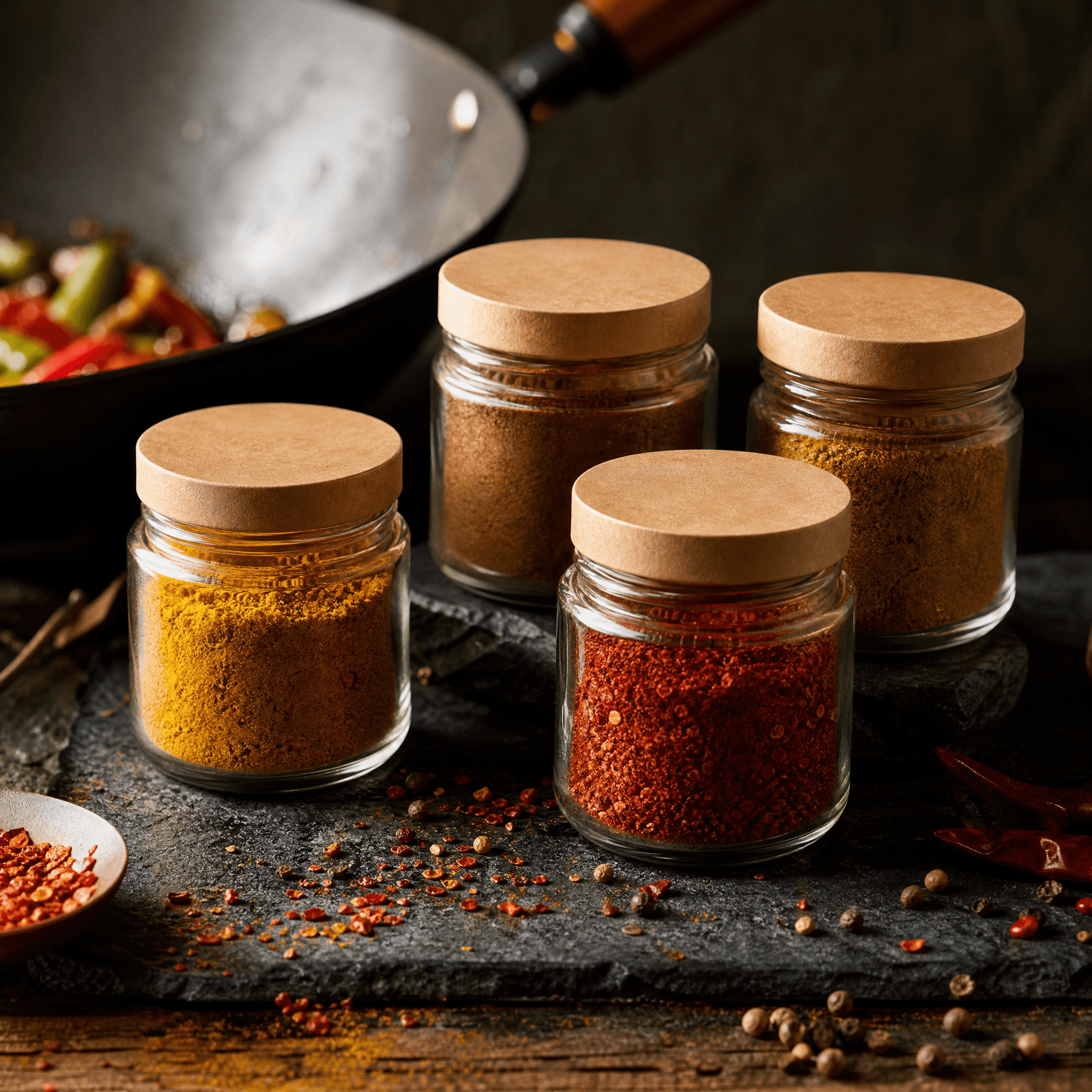 Global Noodle & Stir-Fry Kit — Four wok seasonings for fast noodles and stir-fries.